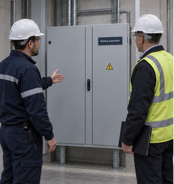 Technicien préparant une sauvegarde GTB restaurable
